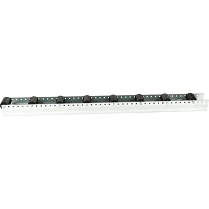 Roller track with cylindrical rollers, spacing 156 mm, Ø 50 mm, plastic, length 2.4 m.