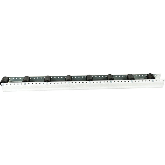 Roller track with cylindrical rollers, spacing 156 mm, Ø 50 mm, plastic, length 2.4 m.
