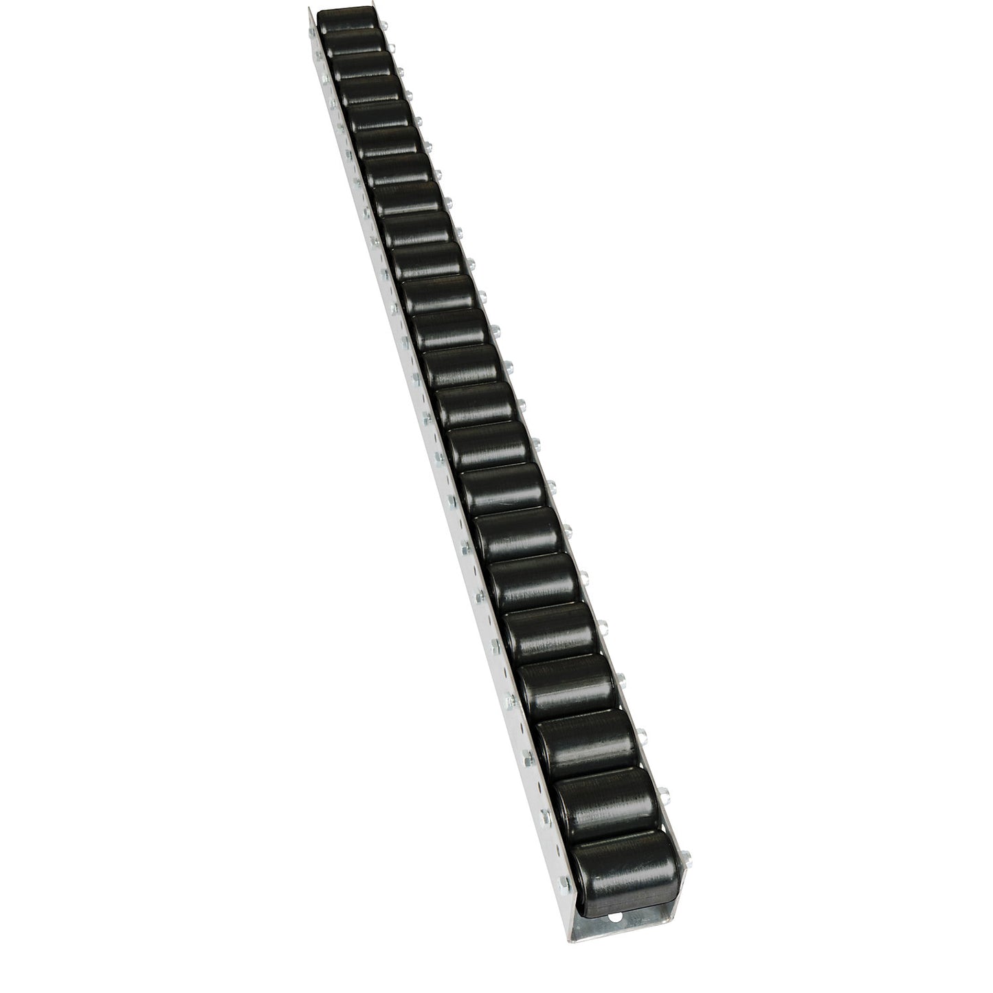 Roller track with cylindrical rollers, spacing 52 mm, Ø 50 mm, plastic, length 1.2 m.