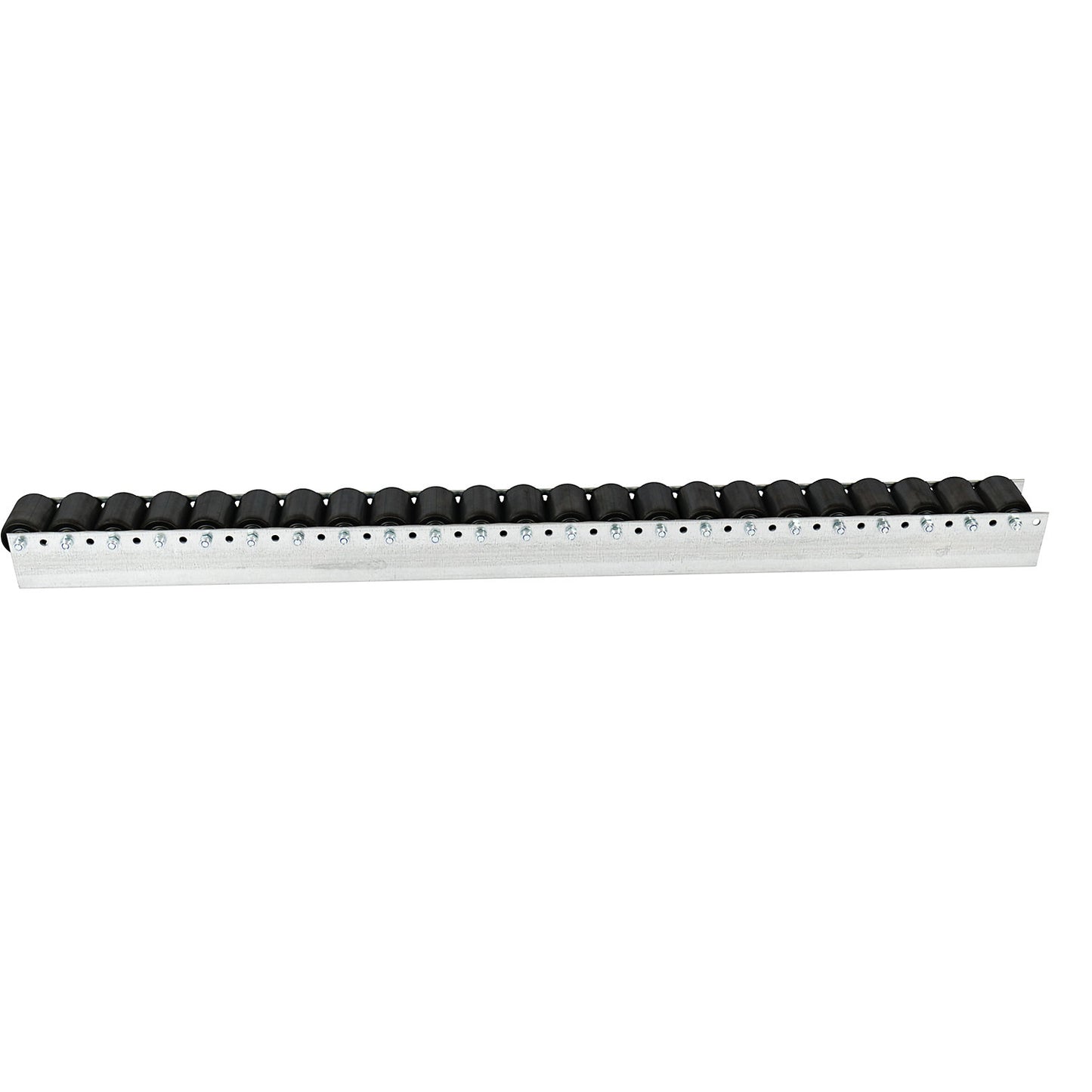Roller track with cylindrical rollers, spacing 52 mm, Ø 50 mm, plastic, length 1.2 m.