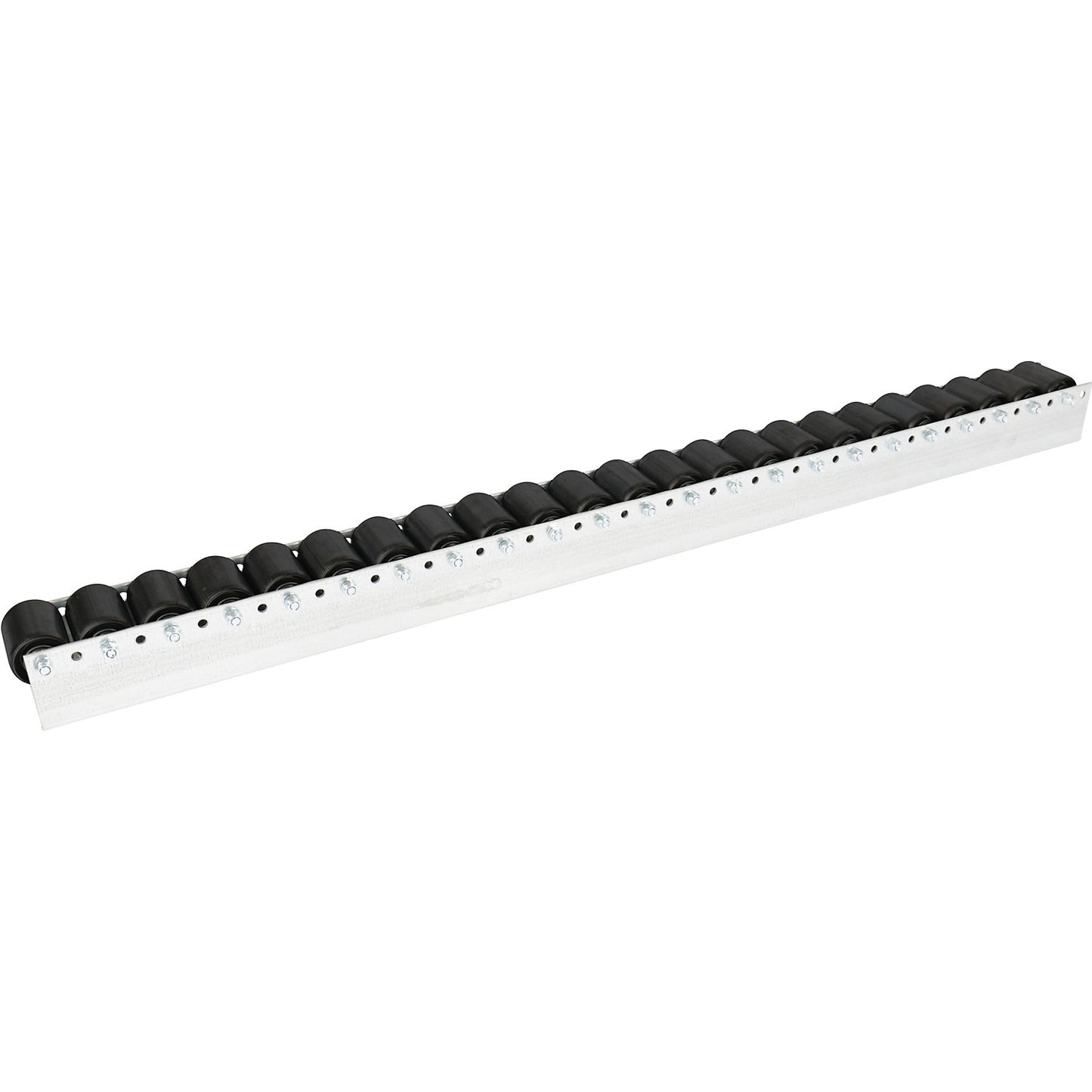 Roller track with cylindrical rollers, spacing 52 mm, Ø 50 mm, plastic, length 1.2 m.