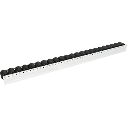Roller track with cylindrical rollers, spacing 52 mm, Ø 50 mm, plastic, length 1.2 m.