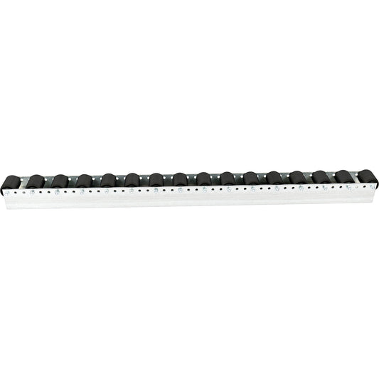 Roller track with cylindrical rollers, spacing 78 mm, Ø 50 mm, plastic, length 1.2 m.