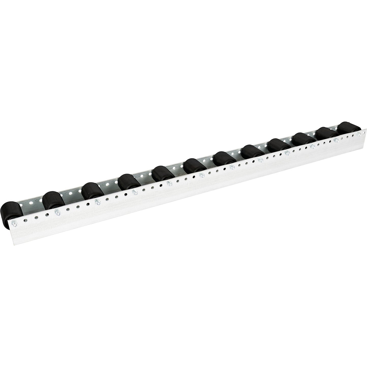 Roller track with cylindrical rollers, spacing 104 mm, Ø 50 mm, plastic, length 1.2 m.
