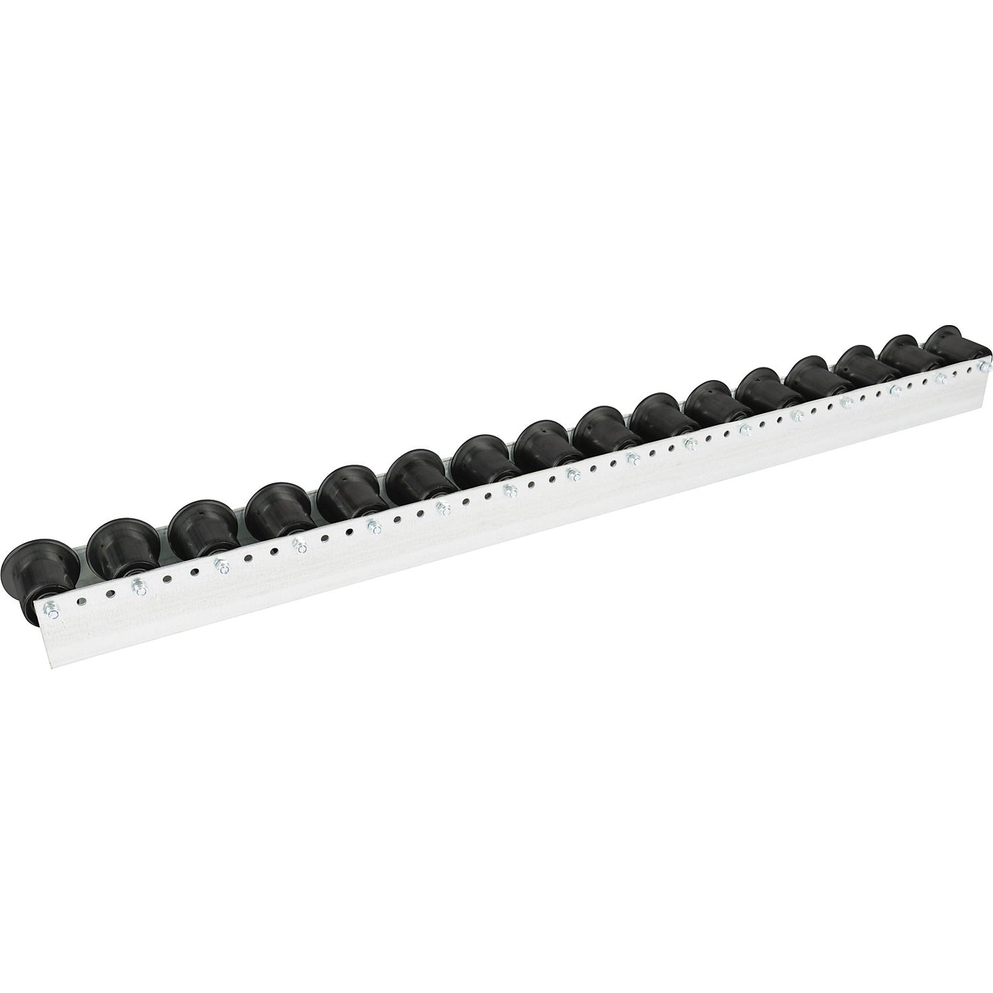 Roller track with flanged rollers, spacing 78 mm, Ø 50 mm, plastic, length 1.2 m.