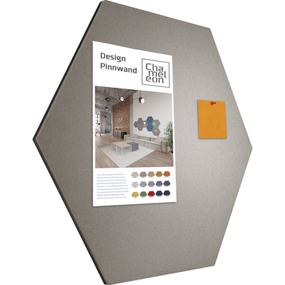 Hexagonal designer pin board, cork, WxH 600 x 600 mm, grey-blue.