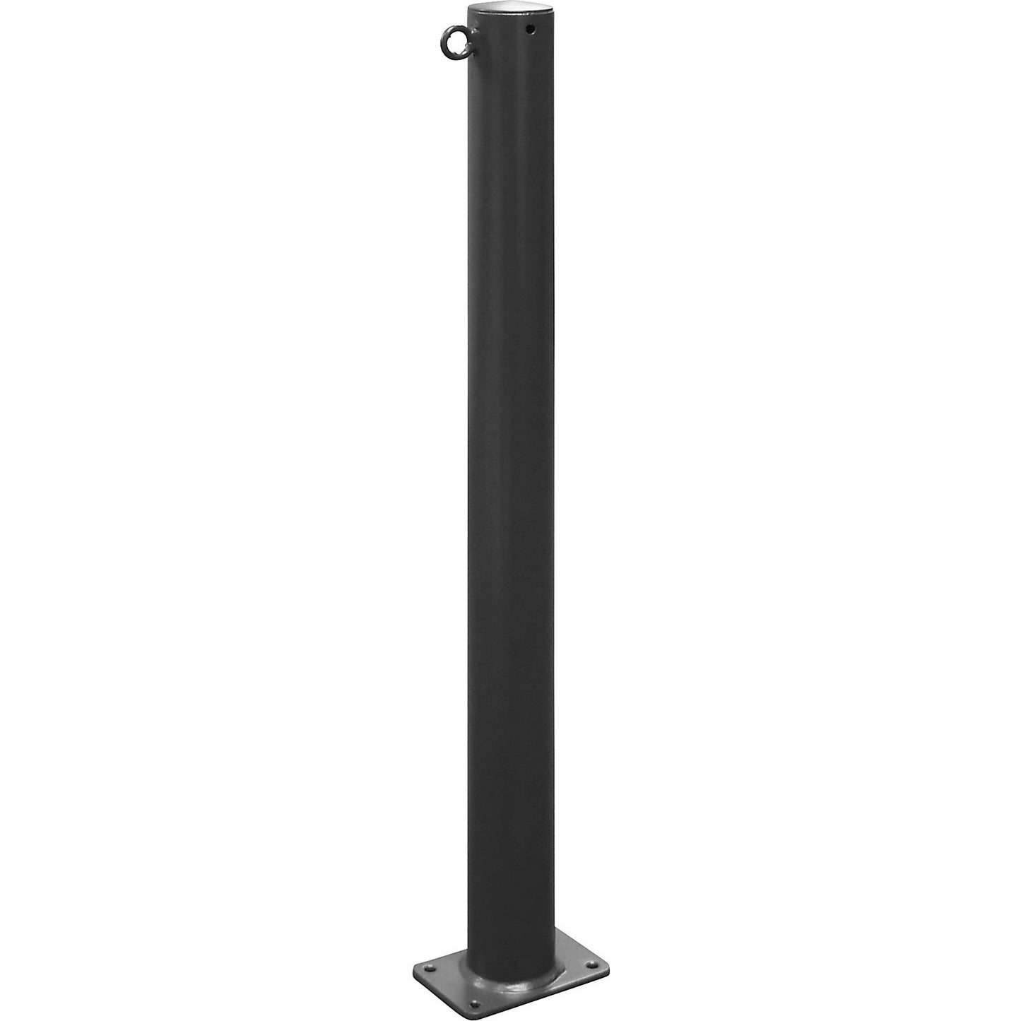 Barrier post, Ø 76 mm, iron mica, for bolting in place, with 1 eyelet.