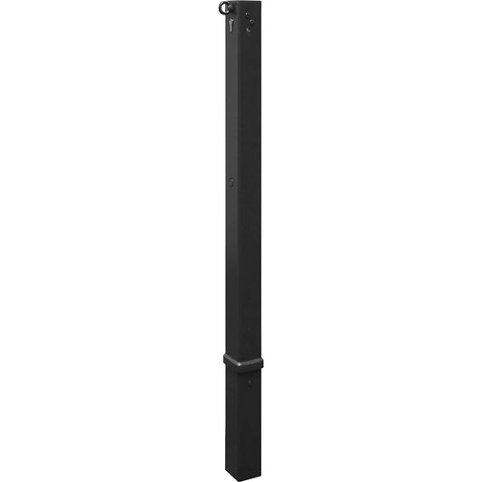 Barrier post, 70 x 70 mm, removable, one eyelet, with profile cylinder, iron glimmer.