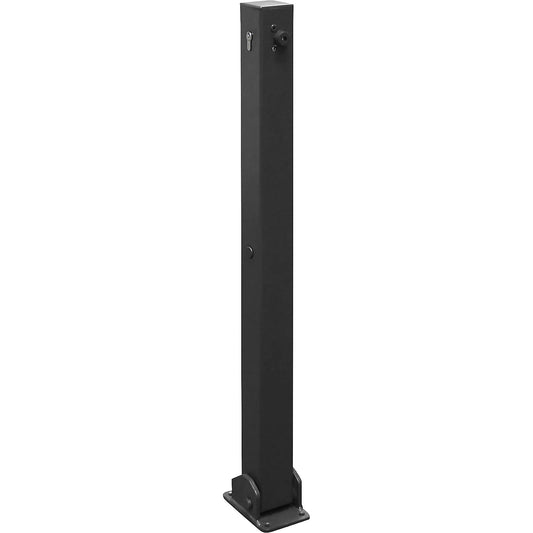 Barrier post, 70 x 70 mm, folding, without eyelet, with profile cylinder, iron glimmer.