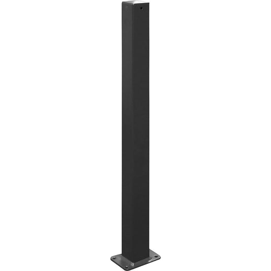 Barrier post, 70 x 70 mm, stationary, for bolting on, without eyelet, iron glimmer.