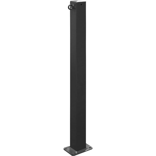 Barrier post, 70 x 70 mm, stationary, for bolting down, one eyelet, micaceous iron oxide.