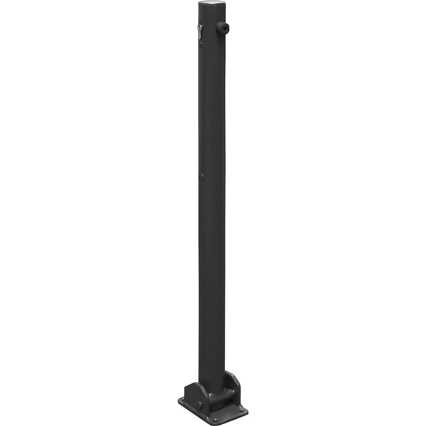 Barrier post, Ø 60 mm, iron mica, folding with profile cylinder, without eyelet.
