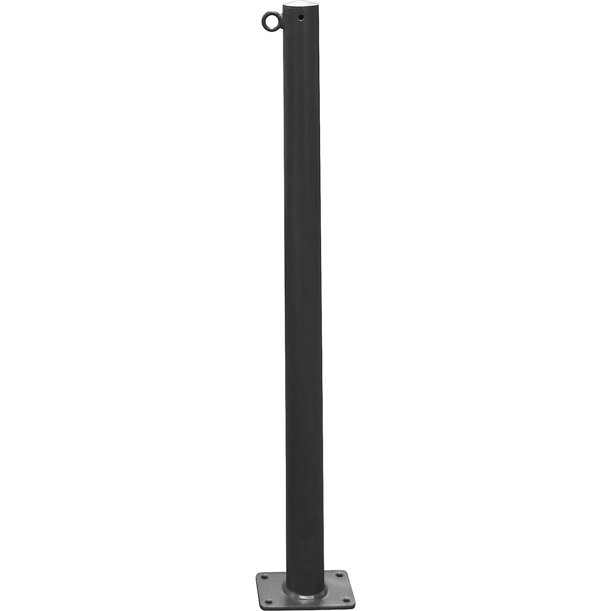 Barrier post, Ø 60 mm, iron mica, for bolting in place, with 1 eyelet.