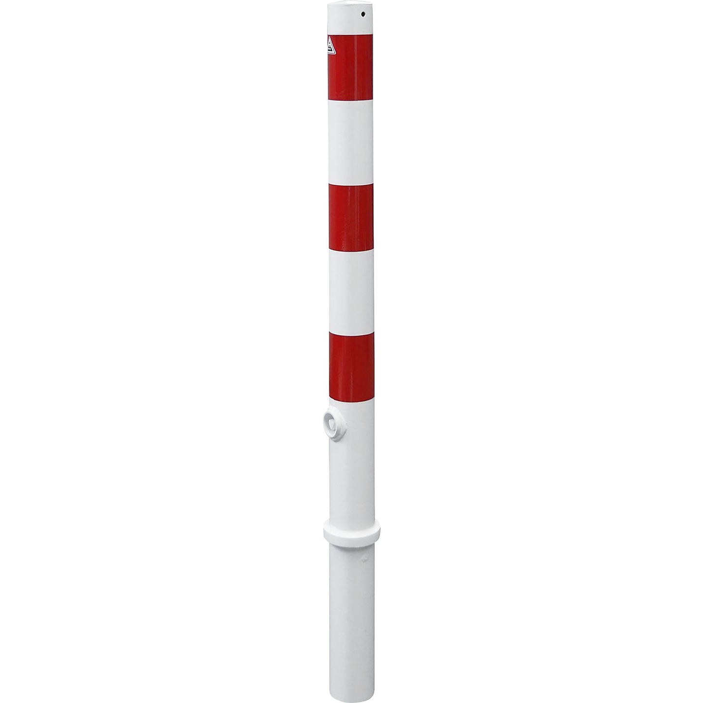 Barrier post, Ø 76 mm, white / red, removable, without eyelet.
