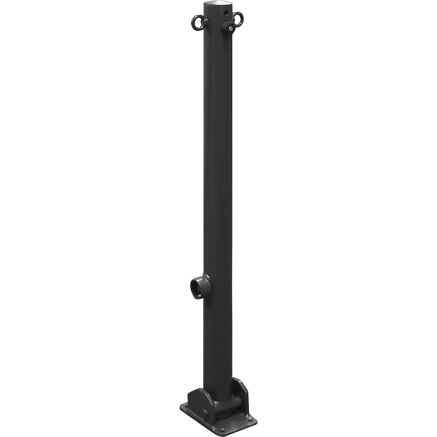 Barrier post, Ø 60 mm, iron mica, folding, with 2 eyelets.