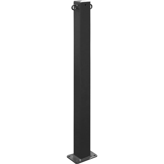 Barrier post, 70 x 70 mm, stationary, for bolting down, two eyelets, micaceous iron.