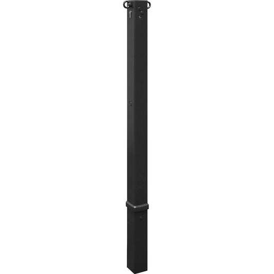 Barrier post, 70 x 70 mm, removable, two eyelets, with profile cylinder, iron glimmer.