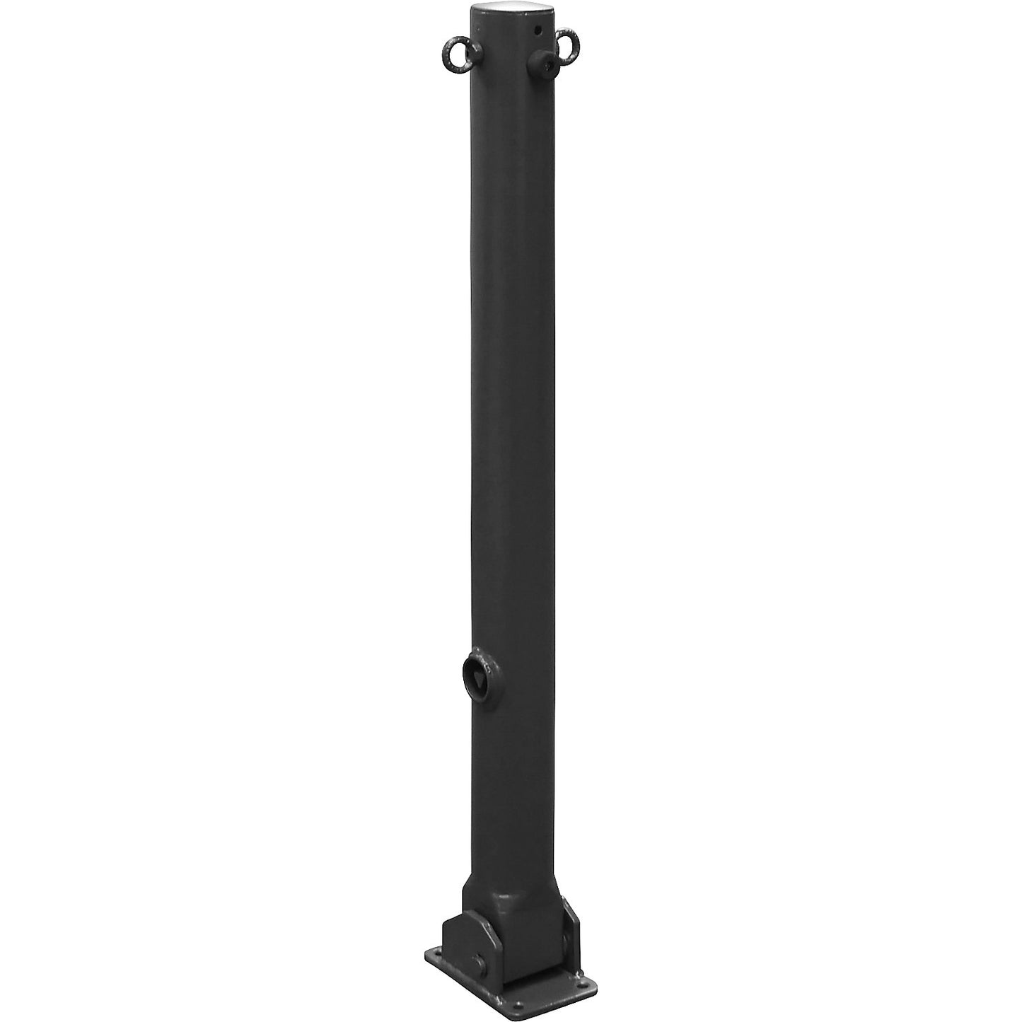 Barrier post, Ø 76 mm, iron mica, folding, with 2 eyelets.
