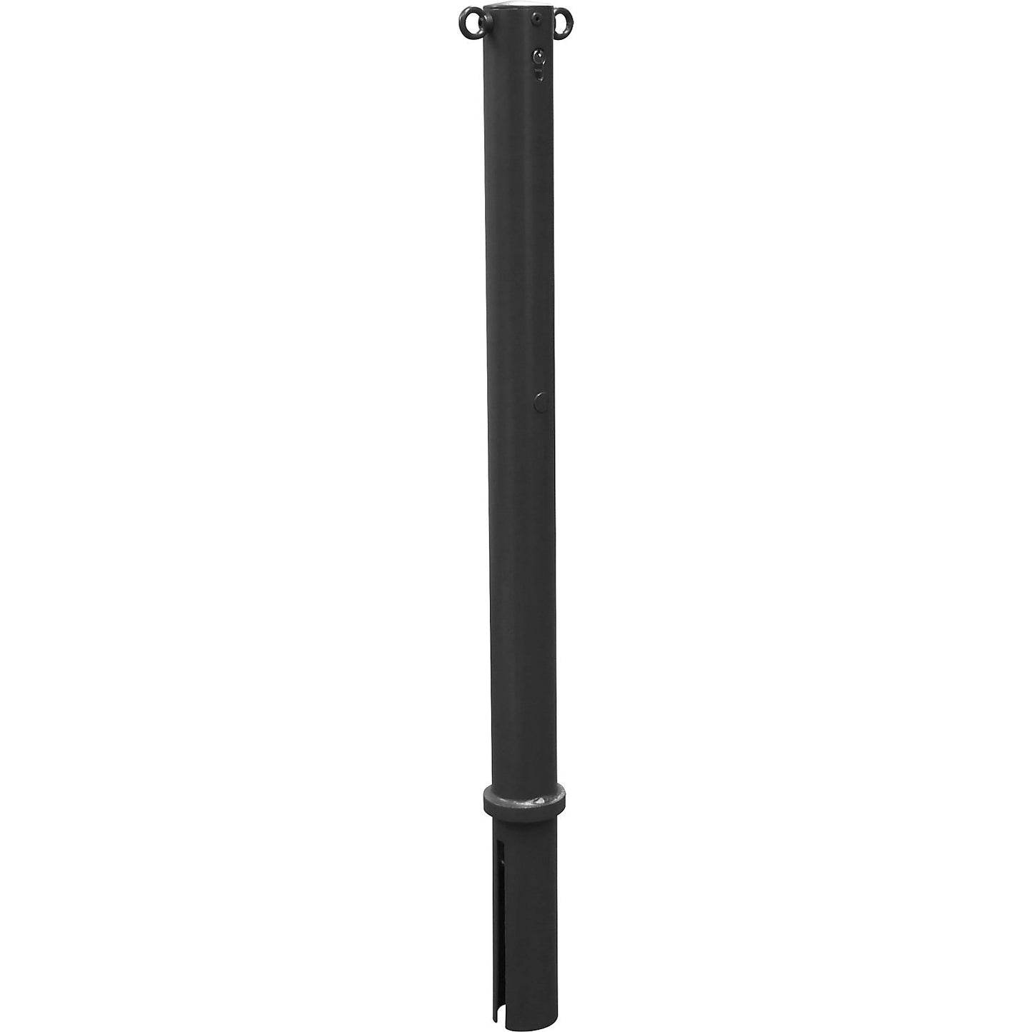 Barrier post, Ø 76 mm, iron mica, removable with profile cylinder, with 2 eyelets.