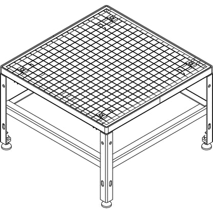 Platform for modular platform system, platform length 610 mm, for 2 steps with grate insert.