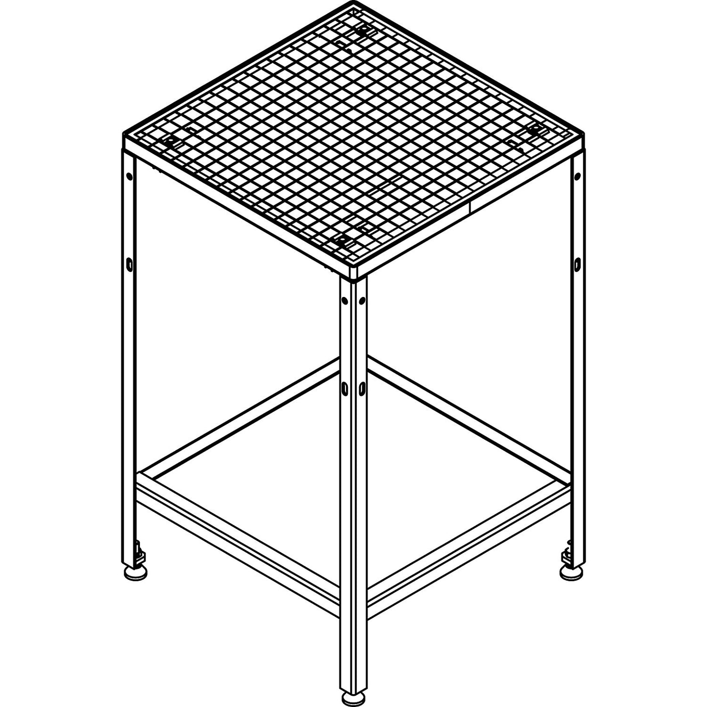 Platform for modular platform system, platform length 610 mm, for 5 steps with grate insert.