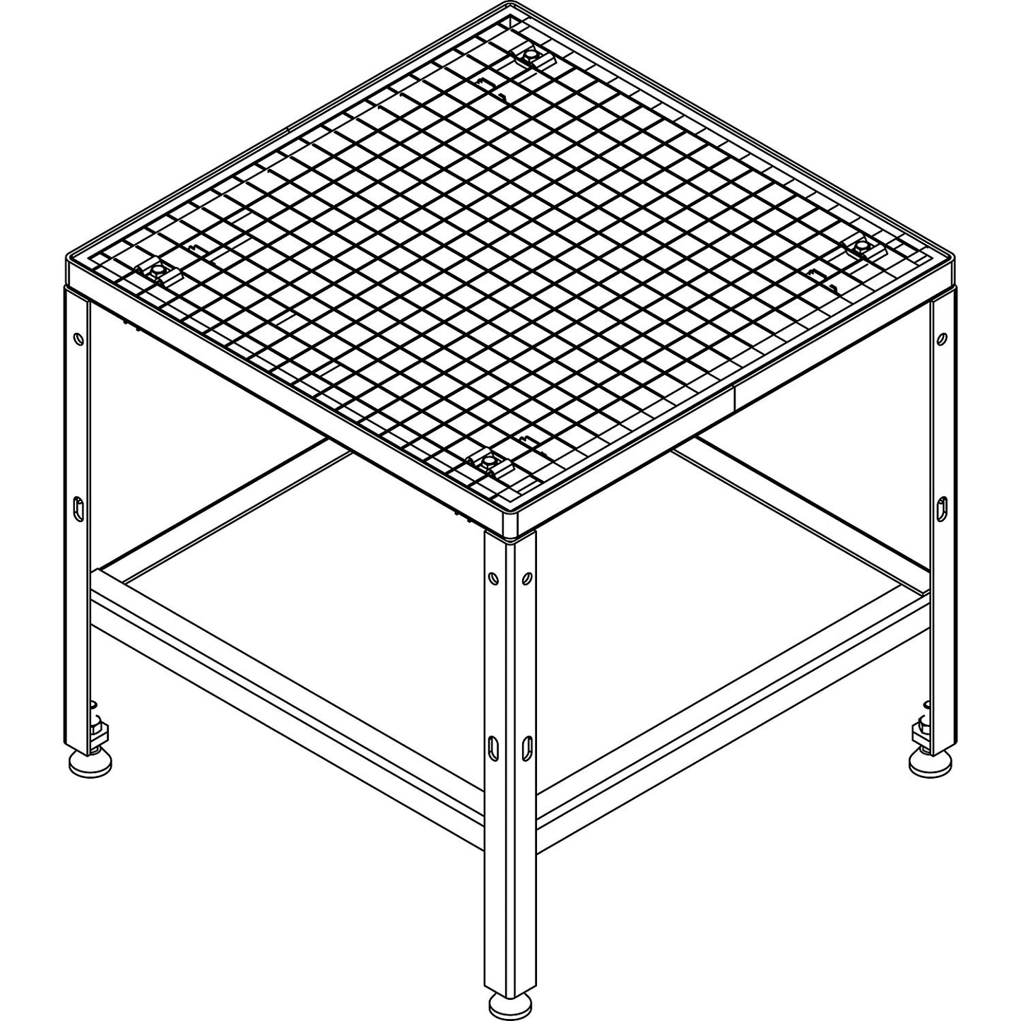 Platform for modular platform system, platform length 610 mm, for 3 steps with grate insert.