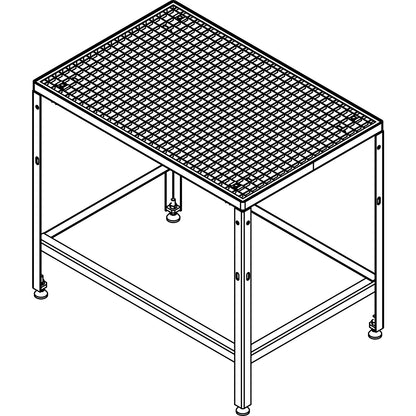 Platform for modular platform system, platform length 910 mm, for 4 steps with grate insert.