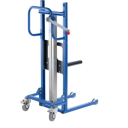 Material lifter, with spike, with fork rollers.