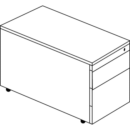 Drawer pedestal with castors, HxD 570 x 800 mm, 1 drawer, 1 suspension file drawer, pure white / white aluminium / white.