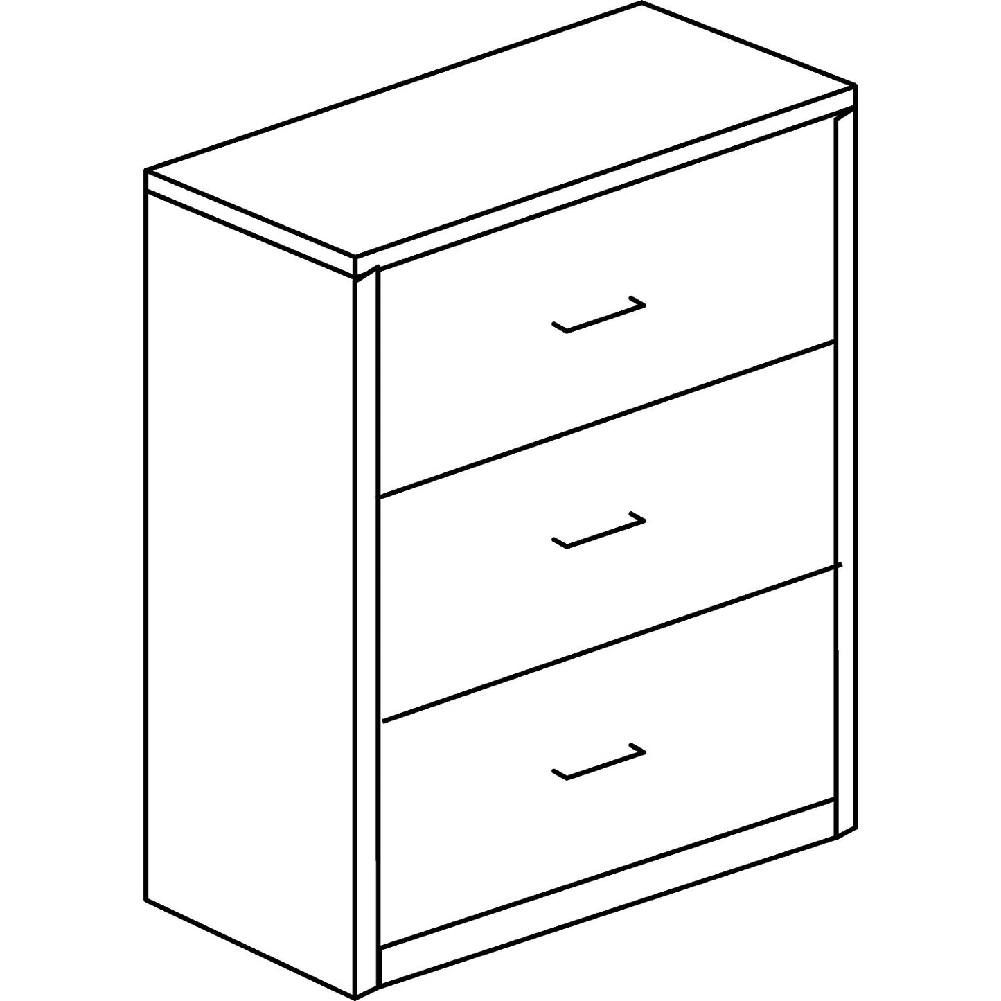 Suspension filing cabinet, plastic panel, 3 drawers, 2 tracks, with dampers, light grey / light grey / light grey.