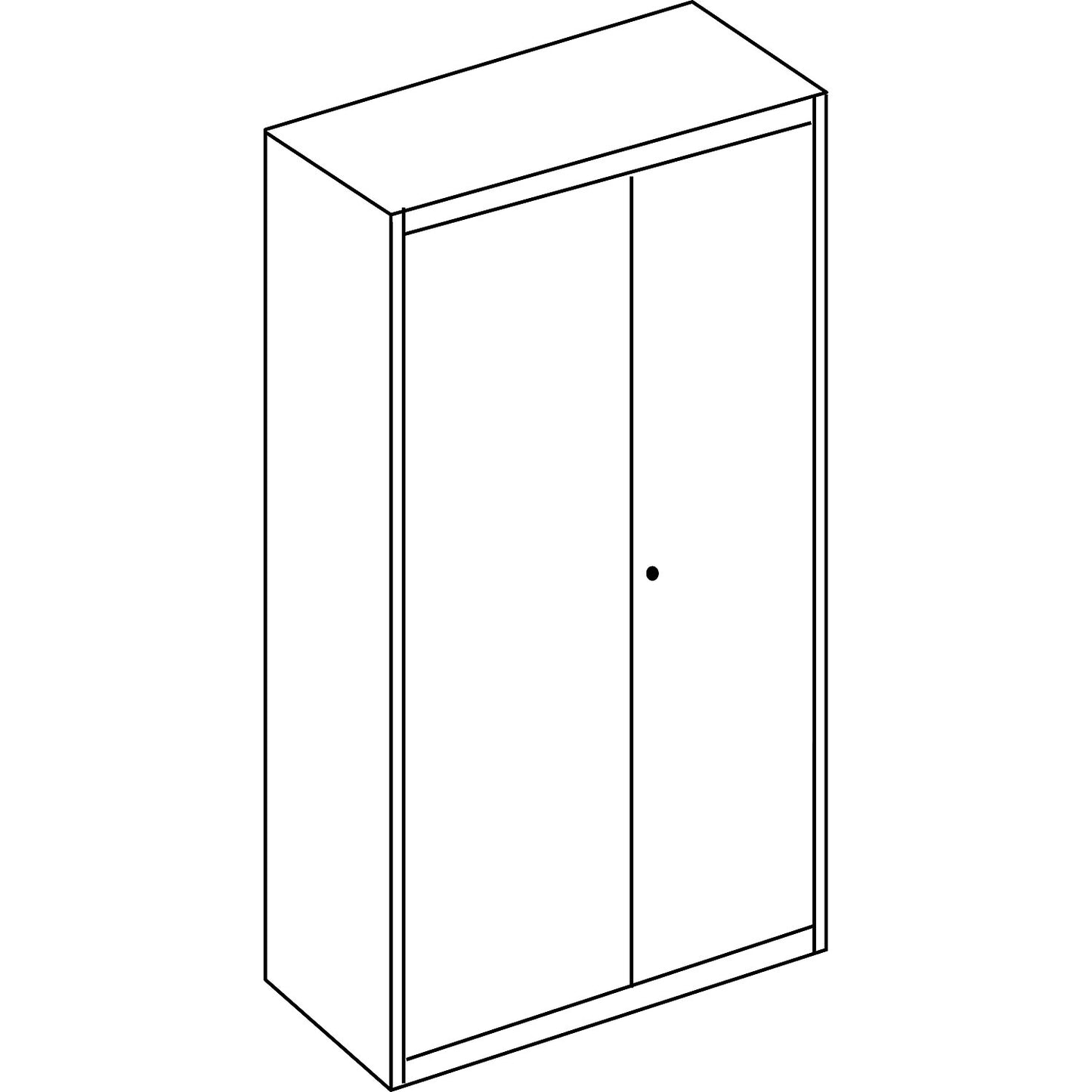 Double door cupboard, HxW 1956 x 1200 mm, steel cover plate, 4 shelves, light grey / light grey / light grey.