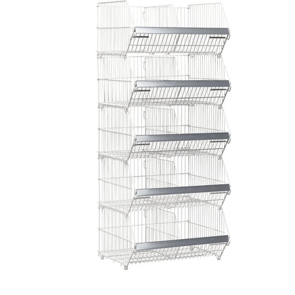 Stacking basket, collapsible, LxWxH 970 x 640 x 400 mm, zinc plated.