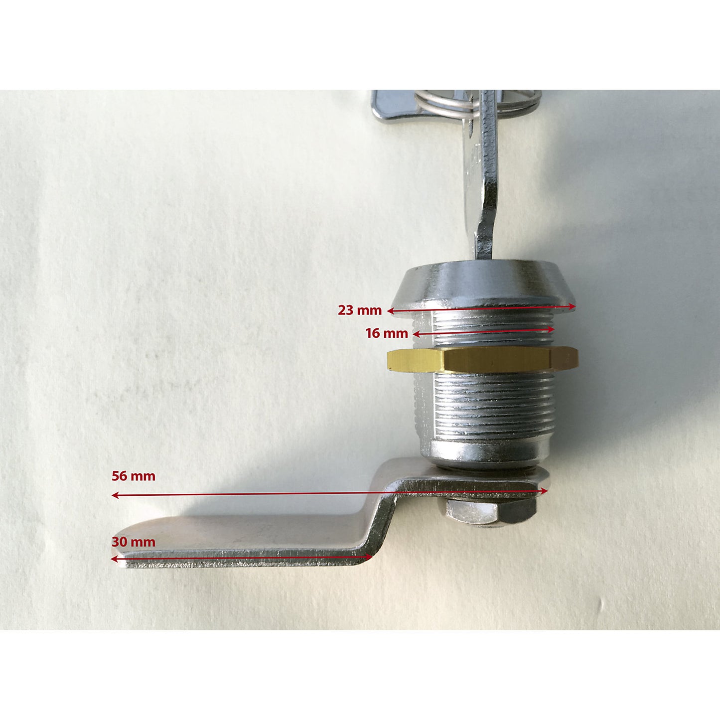 Cylinder lock for locker, includes 2 keys, steel.