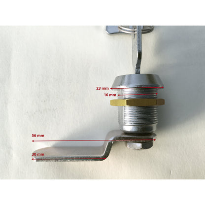 Cylinder lock for locker, includes 2 keys, steel.