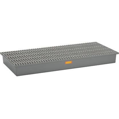 GRP base sump tray, 3 x 200 litre drums, without certification, with GRP grate.