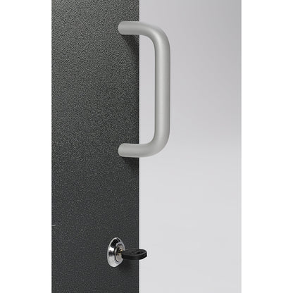 Recyclable waste collection cupboard, capacity 3 x 80 l, antique silver.