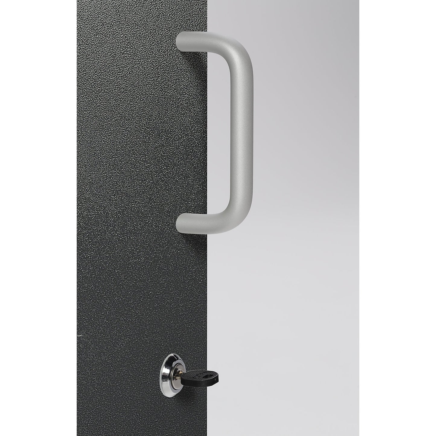 Recyclable waste collection cupboard, capacity 3 x 50 l, antique silver.