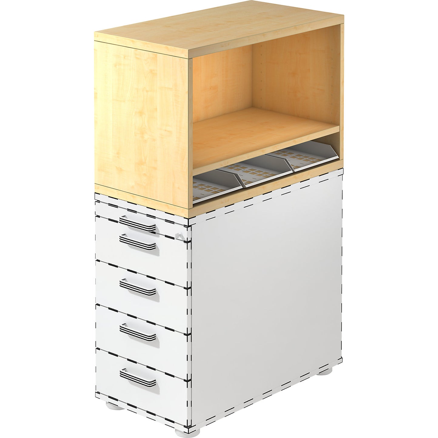 RENATUS - Pedestal add-on, HxWxD 530 x 428 x 800 mm, maple finish.