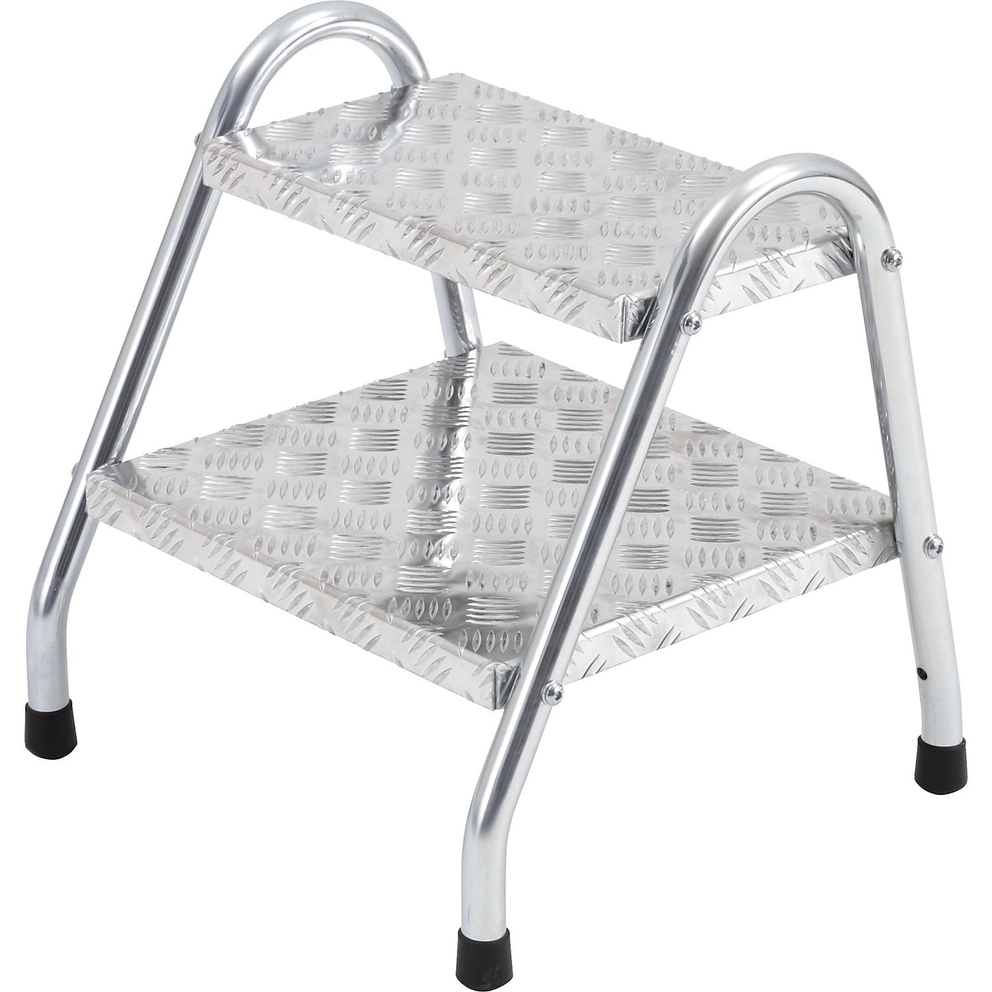 Tubular steel steps, standard, 2 steps, zinc plated.
