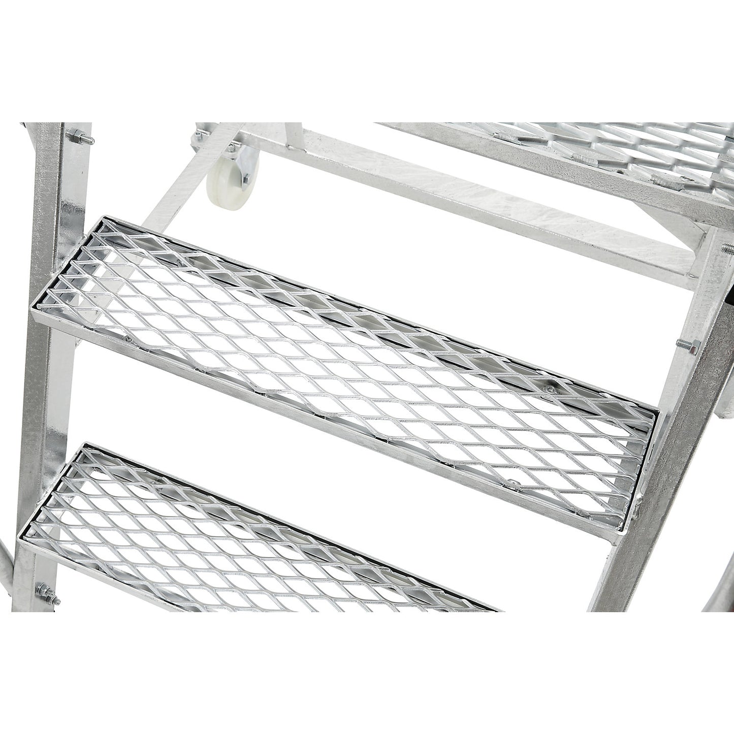 Mobile safety steps, hot dip galvanised, incl. doors, 5 steps.