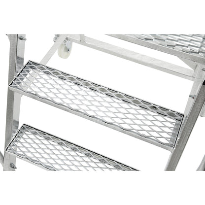 Mobile safety steps, hot dip galvanised, incl. doors, 5 steps.