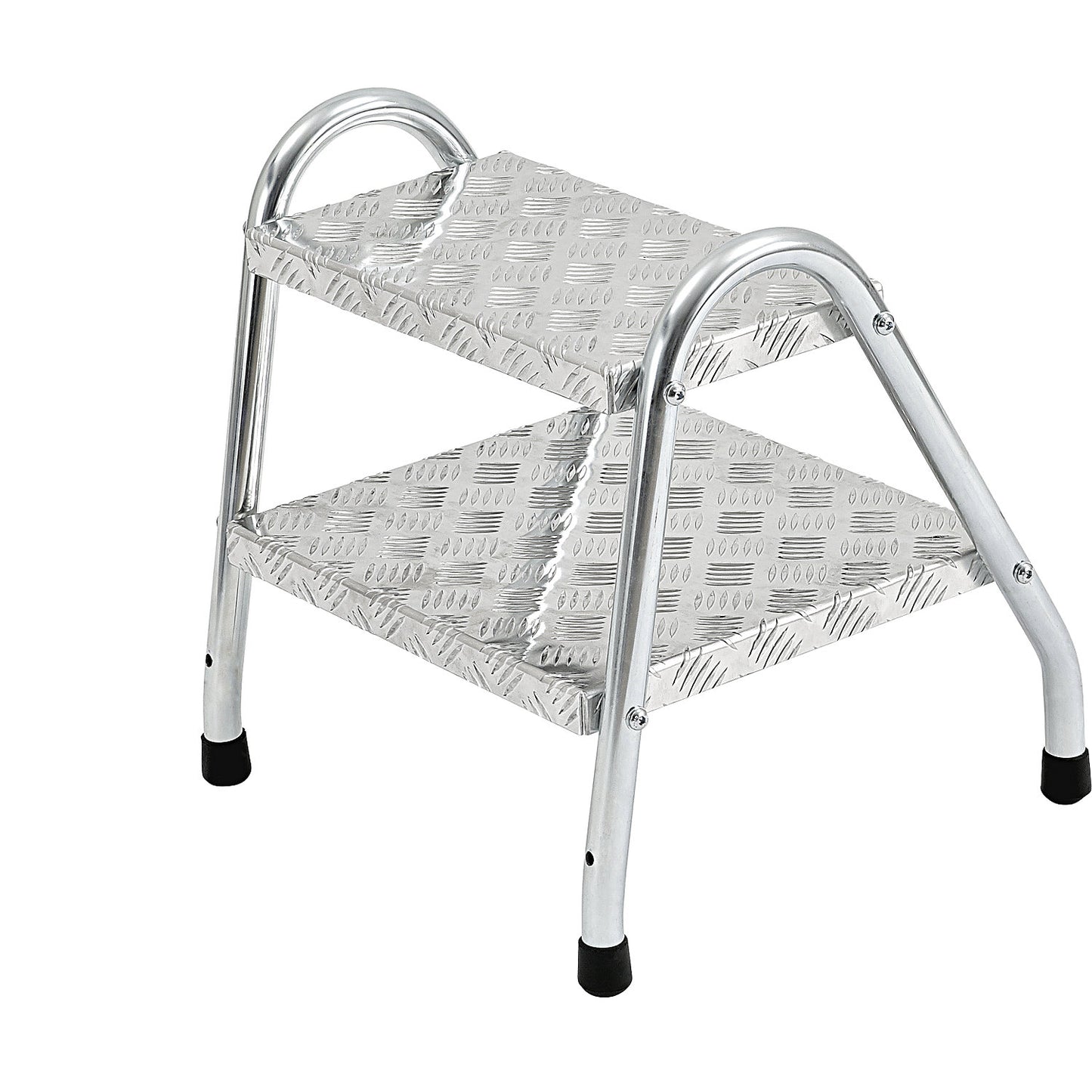 Tubular steel steps, standard, 2 steps, zinc plated.