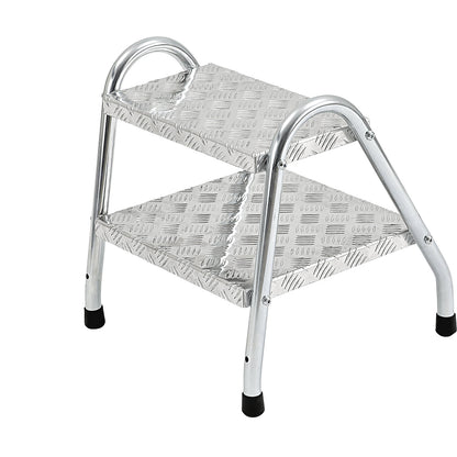 Tubular steel steps, standard, 2 steps, zinc plated.