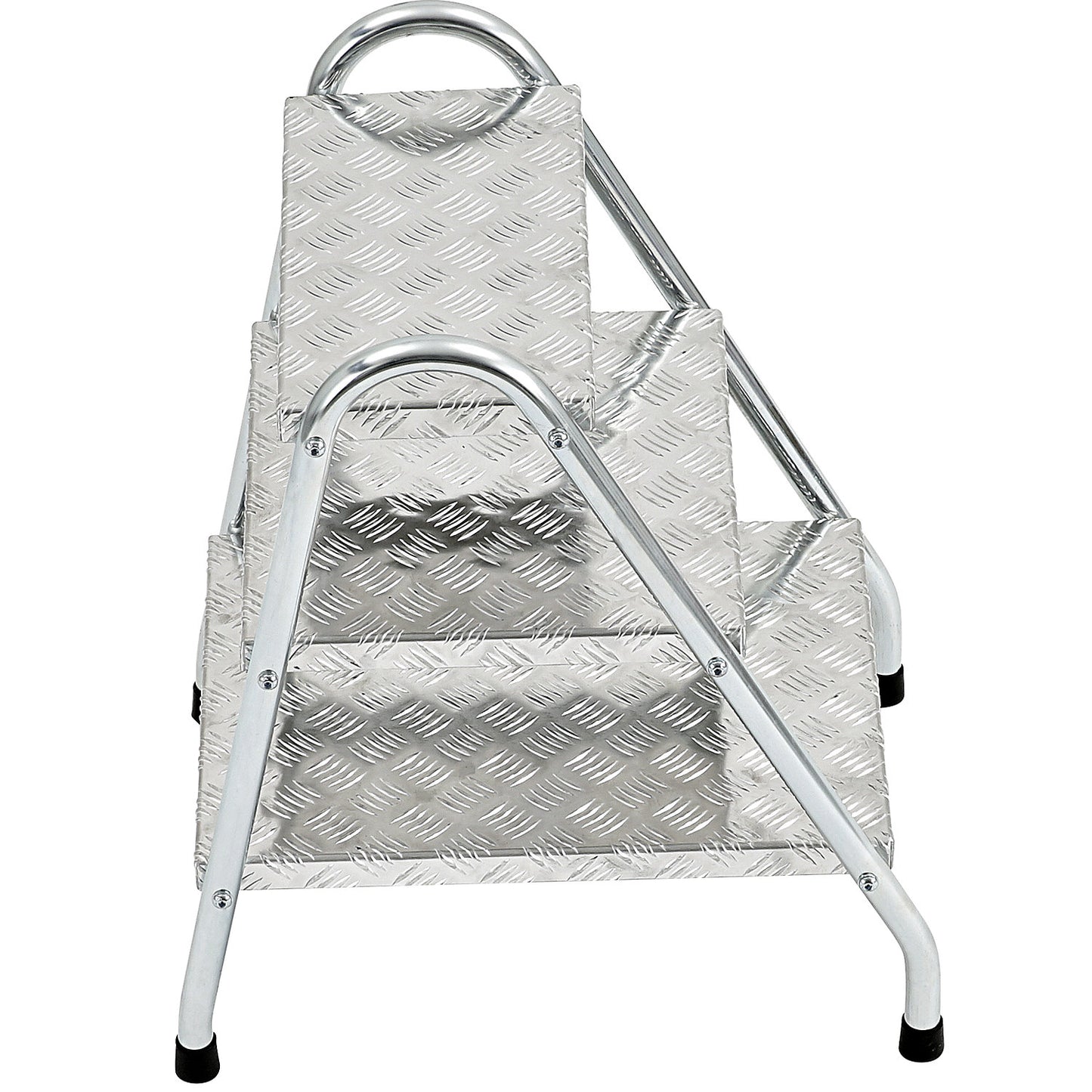 Tubular steel steps, standard, 3 steps, zinc plated.