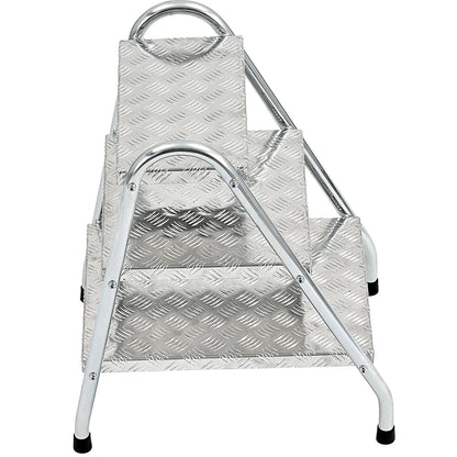Tubular steel steps, standard, 3 steps, zinc plated.