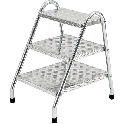 Tubular steel steps, standard, 3 steps, zinc plated.