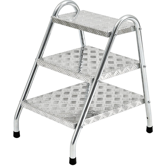 Tubular steel steps, standard, 3 steps, zinc plated.