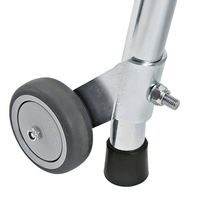 Tubular steel steps, with hand rail and castors, 3 steps, zinc plated.