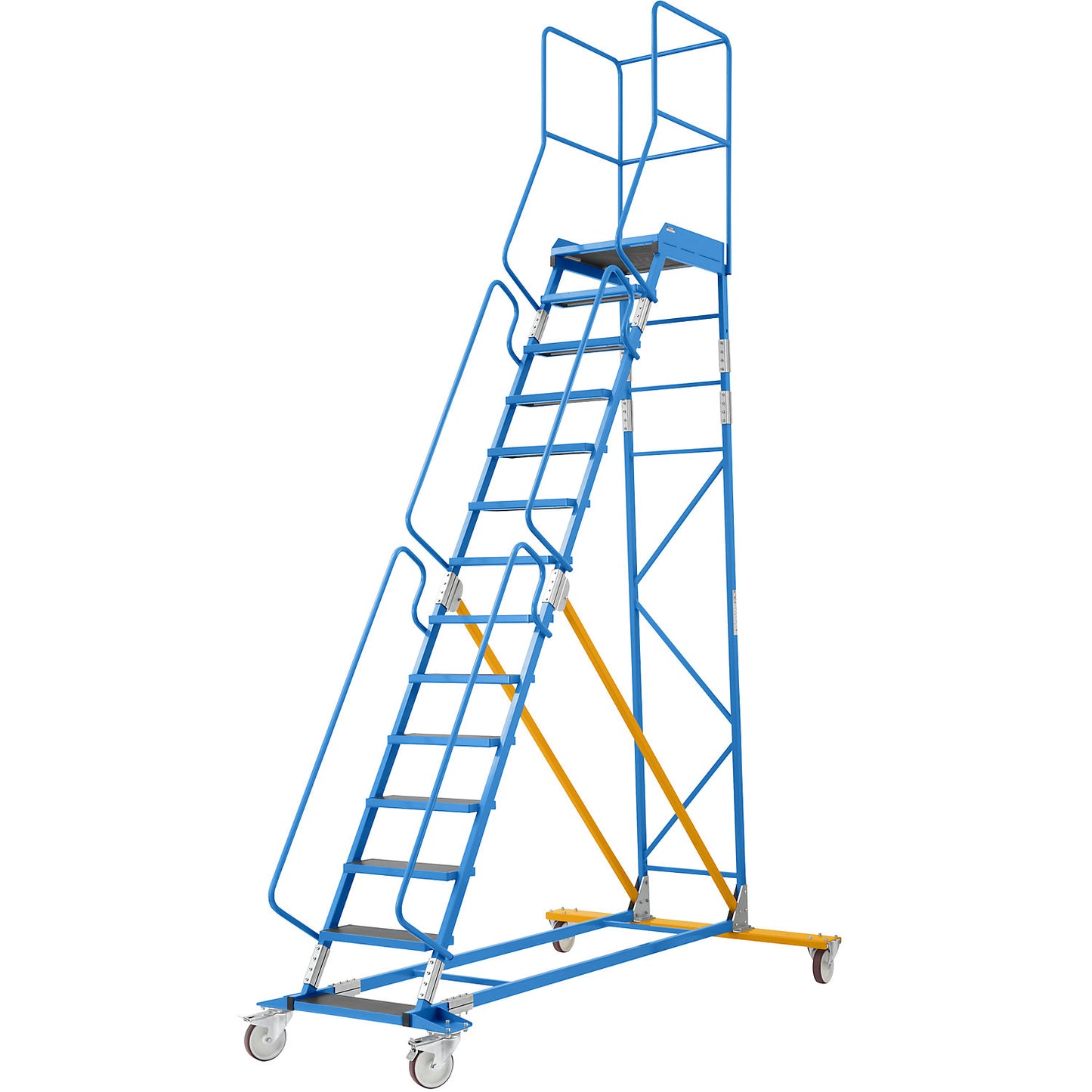 Mobile safety steps, phenolic plywood step insert, 14 steps.