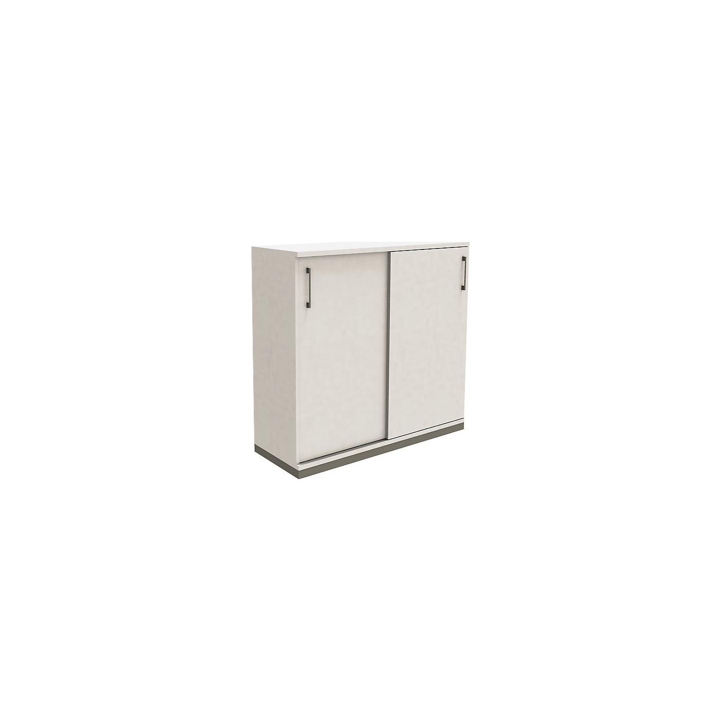 P12 - Sliding door cupboard, 2 shelves/3 file heights, height 1133 mm, WxD 1200 x 442 mm.